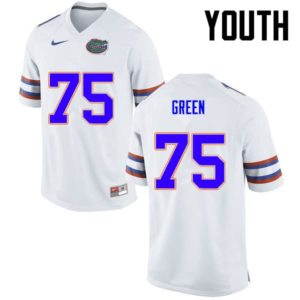 Youth NCAA Florida Gators Chaz Green #75 Stitched Authentic Nike White College Football Jersey SIR6265VZ